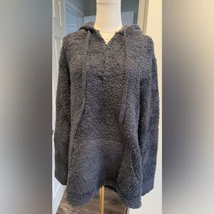 Barefoot Dreams CC Shearling Hoodie – Slate Blue (Size Small